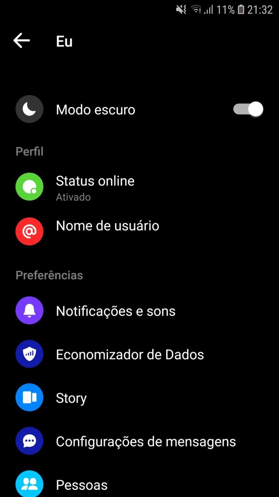 Screenshot 20190624 213257 Messenger 576x1024 - Como ativar o modo noturno?